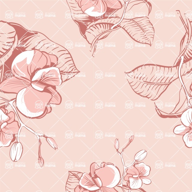 Nature Backgrounds, Patterns and Frames Themed Graphic Collection - Seamless Pattern with Roses